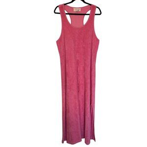Victorias Secret Country Vtg Terry Cloth Maxi Dress Cover-up Beach Size L Pink